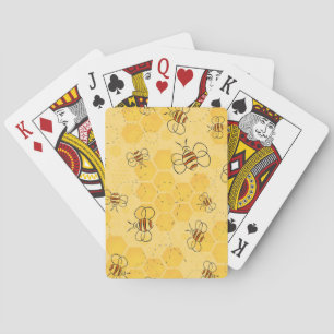 Bee Buzzing Honey Bees Cute Poker Cards