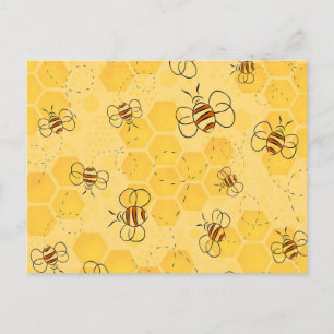 Bee Buzzing Honey Bees Cute Postcard