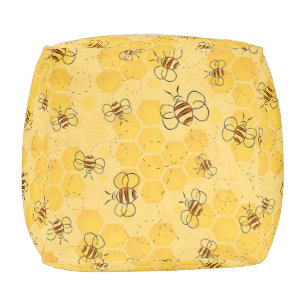 Bee Buzzing Honey Bees Cute  Pouf