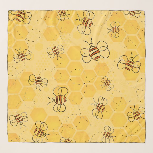Bee Buzzing Honey Bees Cute  Scarf (Front)