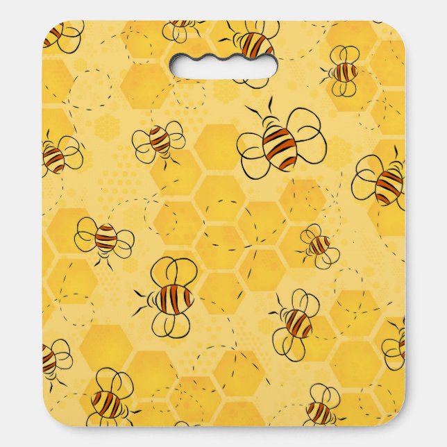 Bee Buzzing Honey Bees Cute  Seat Cushion (Front Vertical)