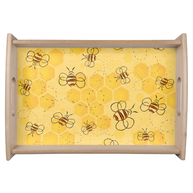 Bee Buzzing Honey Bees Cute  Serving Tray (Front)