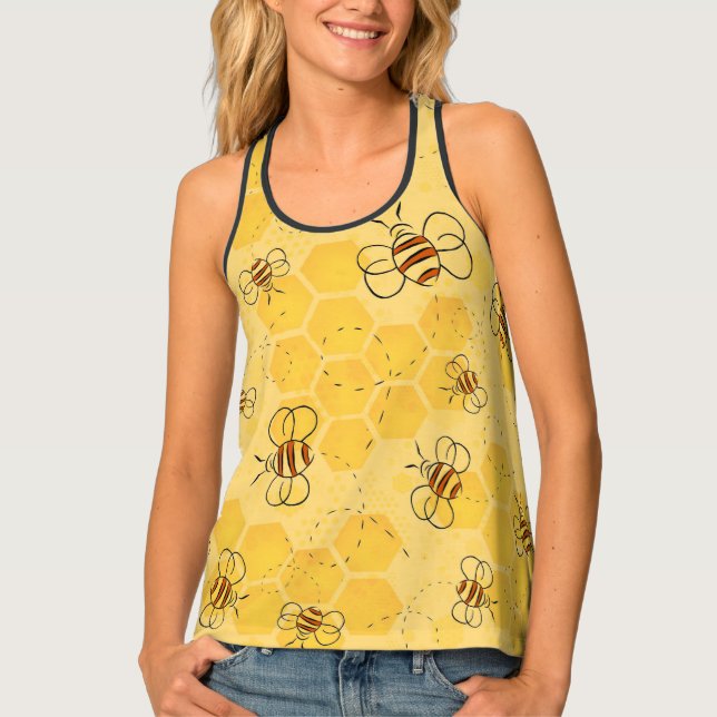 Bee Buzzing Honey Bees Cute  Tank Top (Front)