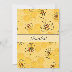 Bee Buzzing Honey Bees Cute Thank You Card