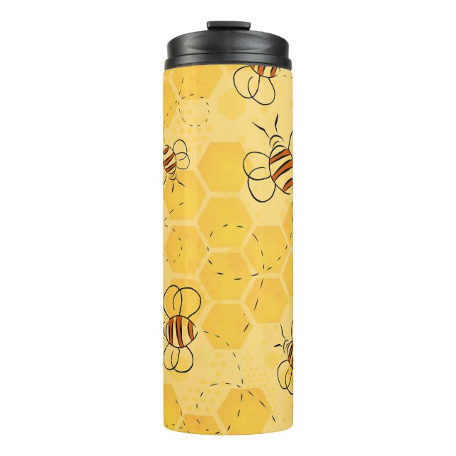 Bee Buzzing Honey Bees Cute  Thermal Tumbler (Front)