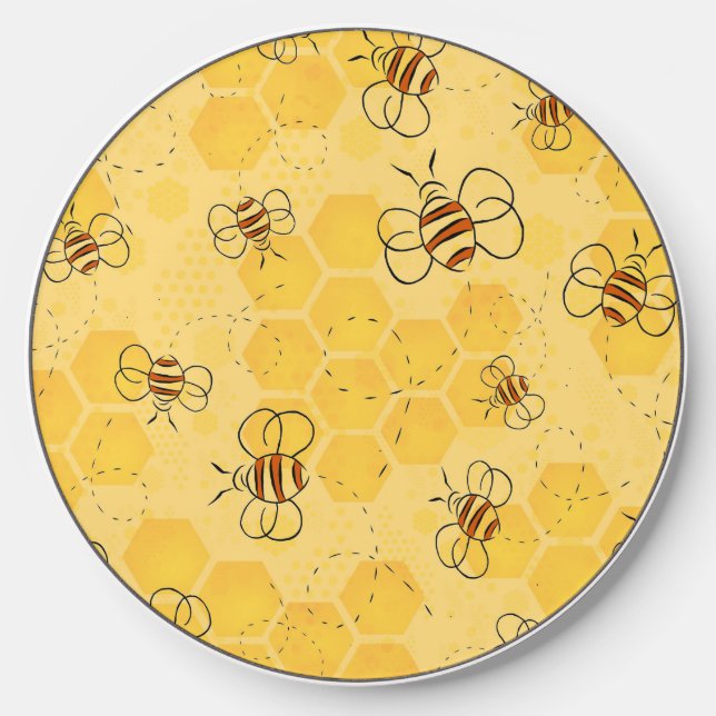 Bee Buzzing Honey Bees Cute  Wireless Charger (Front)