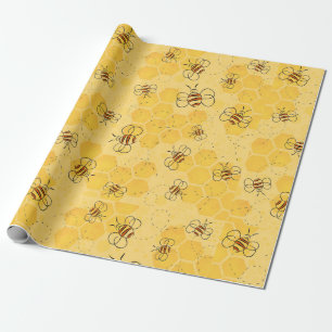 Bee Buzzing Honey Bees Cute Wrapping Paper