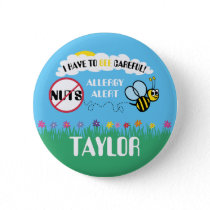 Bee Careful Nut Allergy Alert Button