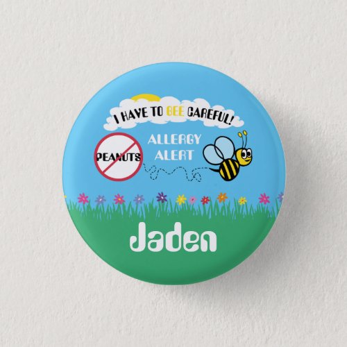 Bee Careful Peanut Allergy Alert Button