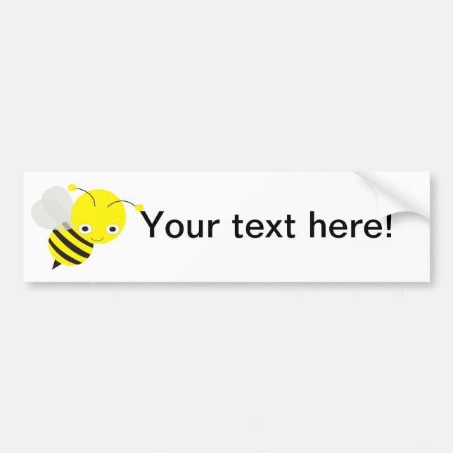 Bee cartoon bumper sticker (Front)