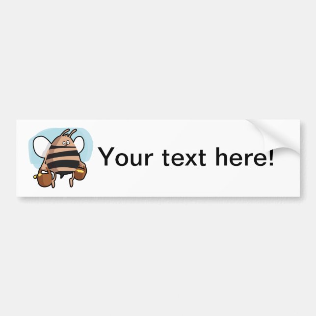 Bee cartoon bumper sticker (Front)