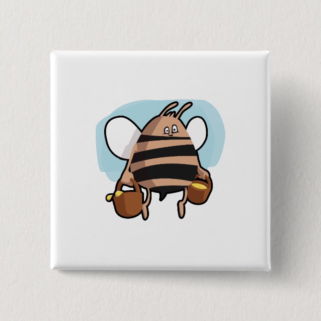 Bee cartoon button (Front)