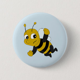 Bee cartoon button