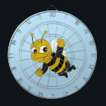 Bee cartoon dart board<br><div class="desc">Dartboard with illustration of flying bee, illustration by MaxiHarmony / Radka Kavalcova</div>