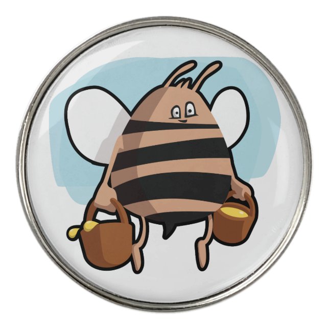 Bee cartoon golf ball marker (Front)