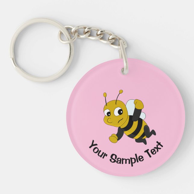 Bee cartoon  keychain (Front)