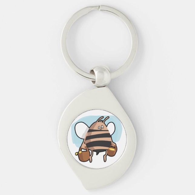 Bee cartoon keychain (Front)