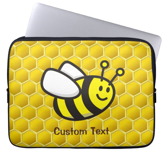 Bee Cartoon Laptop Sleeve (Front)
