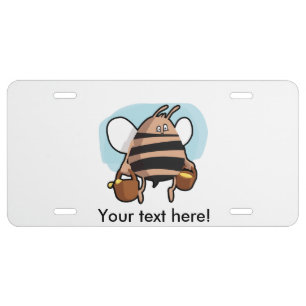 Bee cartoon license plate