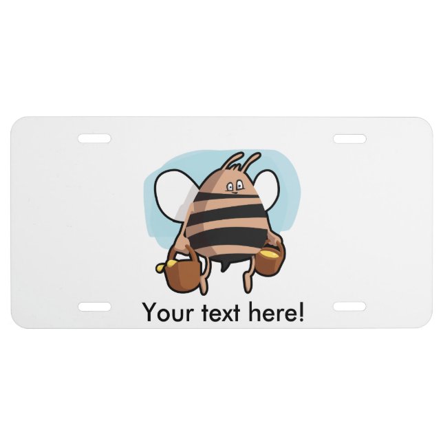 Bee cartoon license plate (Front)