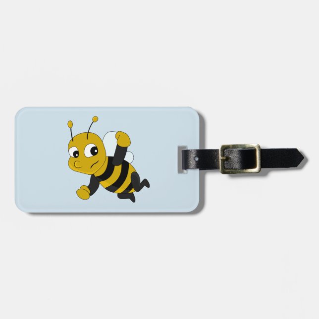 Bee cartoon luggage tag (Front Horizontal)
