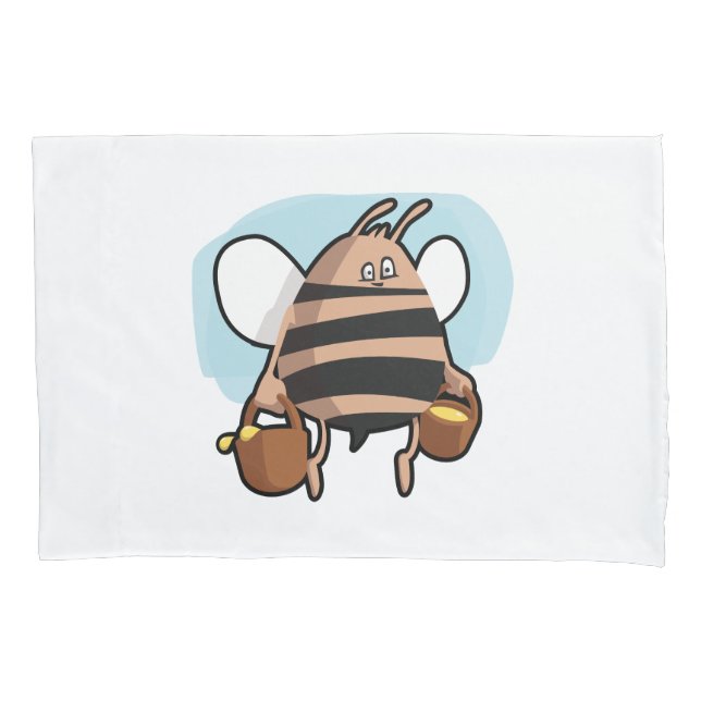 Bee cartoon pillow case (Front)