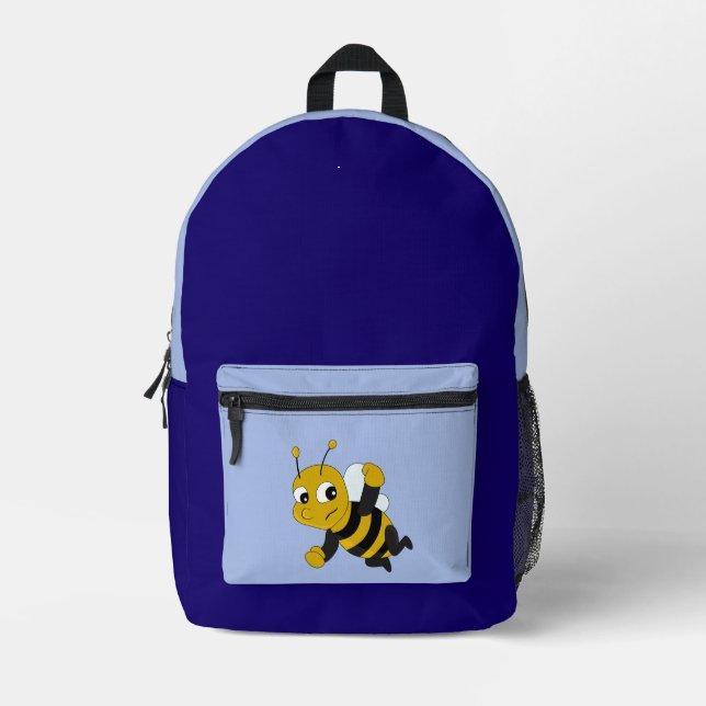 Bee cartoon  printed backpack (Front)
