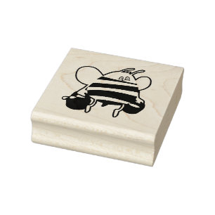 Bee cartoon rubber stamp