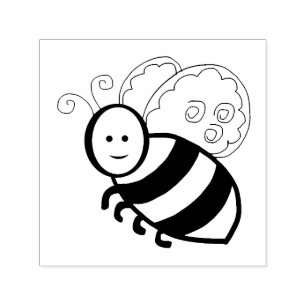 Bee cartoon self-inking stamp