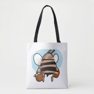 Bee cartoon tote bag