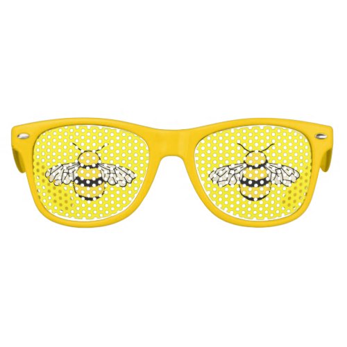 Bee Cartoon Yellow Kids Sunglasses