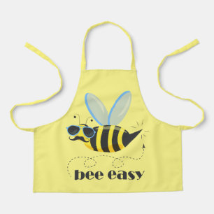 Bee character with mustache sunglasses Bee Easy Apron