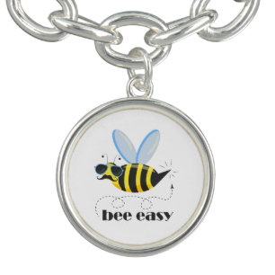Bee character with mustache sunglasses Bee Easy Bracelet