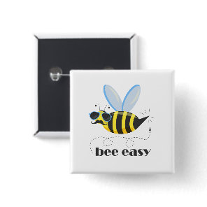Bee character with mustache sunglasses Bee Easy Button
