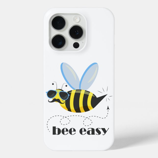 Bee character with mustache sunglasses Bee Easy Case-Mate iPhone Case (Back)