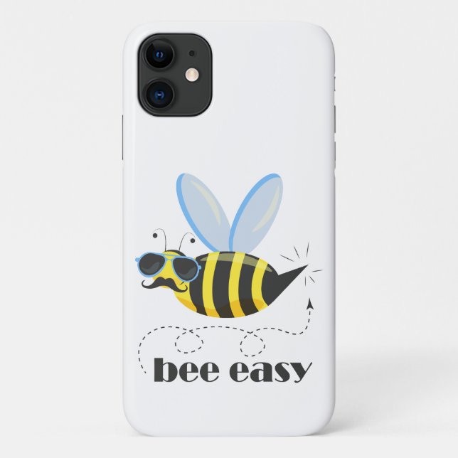 Bee character with mustache sunglasses Bee Easy Case-Mate iPhone Case (Back)