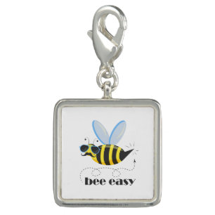 Bee character with mustache sunglasses Bee Easy Charm