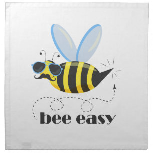 Bee character with mustache sunglasses Bee Easy Cloth Napkin