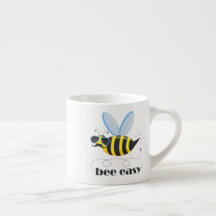 Bee character with mustache sunglasses Bee Easy Espresso Cup