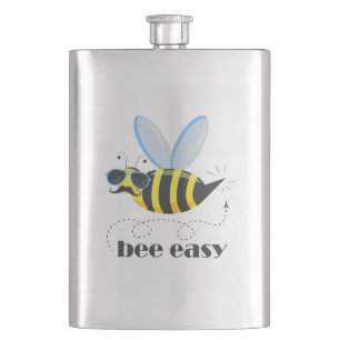 Bee character with mustache sunglasses Bee Easy Flask