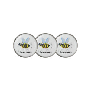 Bee character with mustache sunglasses Bee Easy Golf Ball Marker