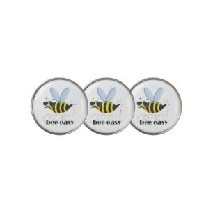 Bee character with mustache sunglasses Bee Easy Golf Ball Marker