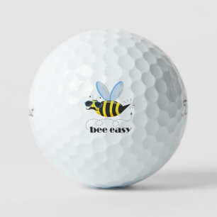 Bee character with mustache sunglasses Bee Easy Golf Balls
