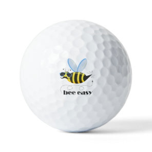 Bee character with mustache sunglasses Bee Easy Golf Balls