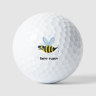 Bee character with mustache sunglasses Bee Easy Golf Balls