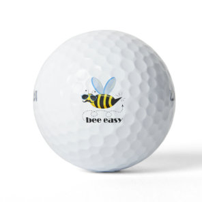 Bee character with mustache sunglasses Bee Easy Golf Balls