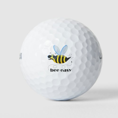 Bee character with mustache sunglasses Bee Easy Golf Balls