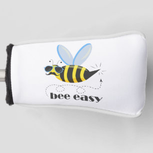 Bee character with mustache sunglasses Bee Easy Golf Head Cover