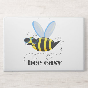 Bee character with mustache sunglasses Bee Easy HP Laptop Skin