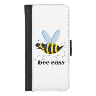 Bee character with mustache sunglasses Bee Easy iPhone 8/7 Wallet Case